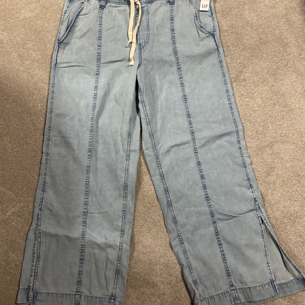 GAP Light Blue Wide Leg Pants - Picture 2 of 5